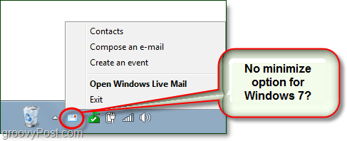 hur man minimerar live-post till systemfältet i Windows 7