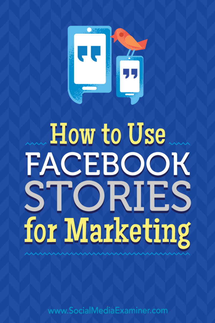 Hur man använder Facebook-berättelser för marknadsföring: Social Media Examiner
