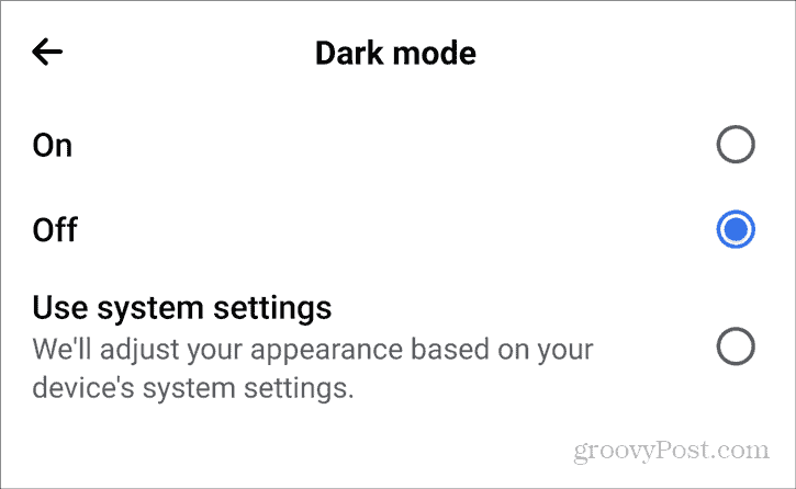 Facebook Dark Mode Android Inställningar Sekretess Dark Mode på av