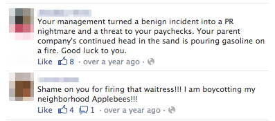Applebees Facebook-feedback