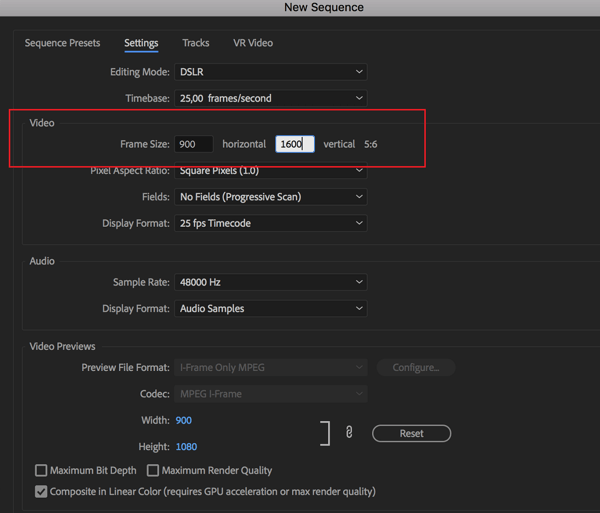 Alternativ för att ställa in bildfrekvensen för din sekvens i Adobe Premier Pro.