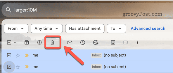 Ta bort Gmail-e-postmeddelanden från sökresultat