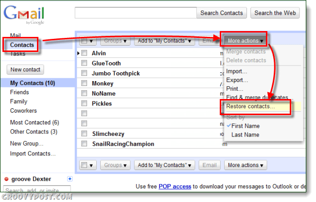Hur man tar bort radering av Gmail-kontakter