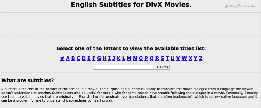 engelska undertexter för divx-filmer hemsida