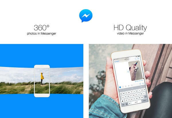 Facebook introducerade möjligheten att skicka 360-gradersfoton och dela högupplösta videoklipp i Messenger.