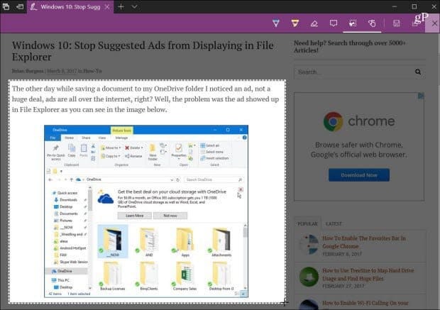 Hur man delar webbinnehåll med Microsoft Edge i Windows 10