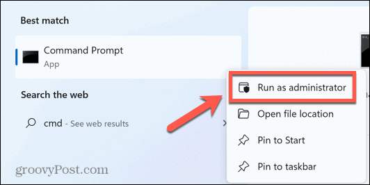 Windows kör kommandotolken som admin
