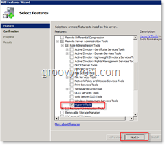 Aktivera funktionen Hyper-V-verktyg i Windows Server 2008