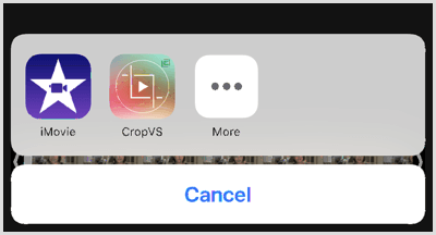 Tryck på CropVS-ikonen för att öppna appens verktyg.