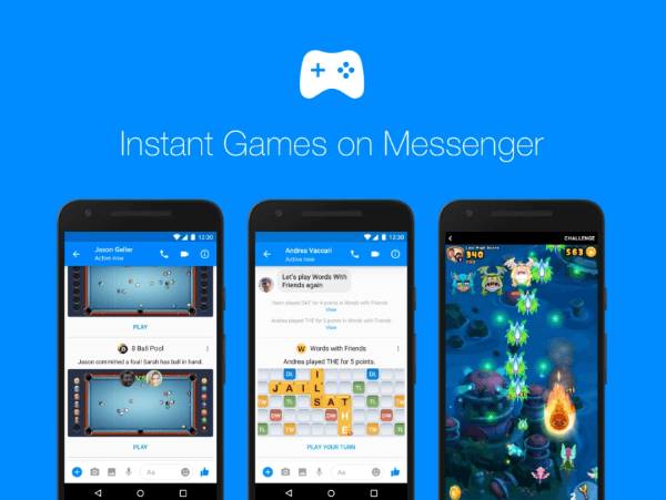 Facebook lanserar snabbspel på Messenger bredare och lanserar nya rika spelfunktioner, spelbots och belöningar.