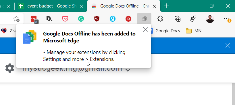 Google Dokument offlinetillägg