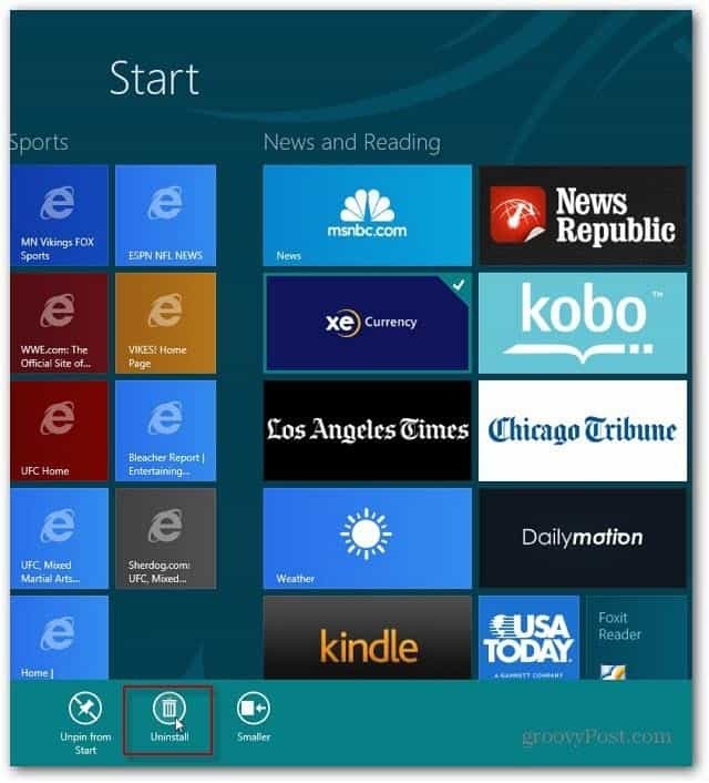 Hur man avinstallerar Windows 8-appar