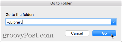 Gå till mappdialogrutan i Finder på Mac