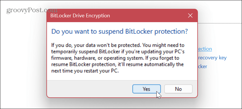 Inaktivera eller stänga av BitLocker 