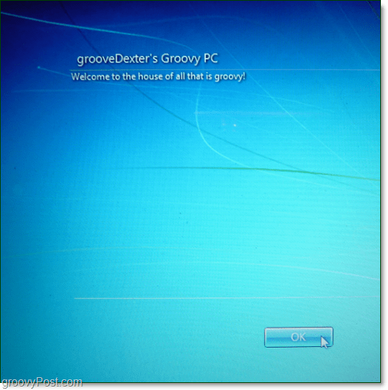 Windows 7 startmeddelande juridiskt meddelande