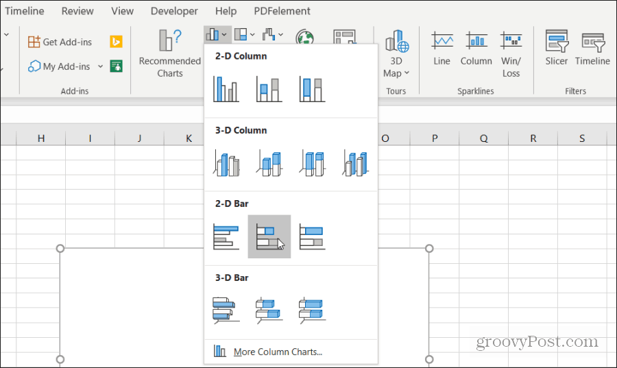 infoga staplade diagram i Excel