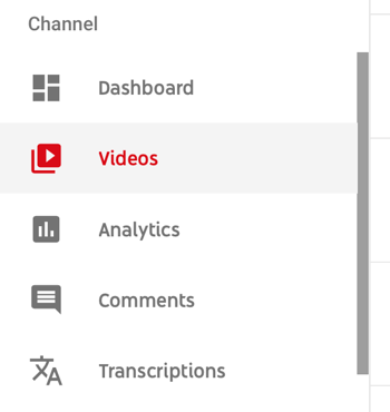 Hur man använder en videoserie för att växa din YouTube-kanal, menyalternativ för att välja en specifik YouTube-video för att visa analysdata