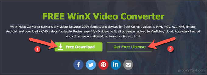 Hämtar WinX Video Converter