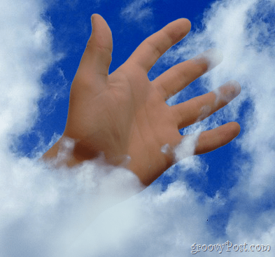 Hand i molnen