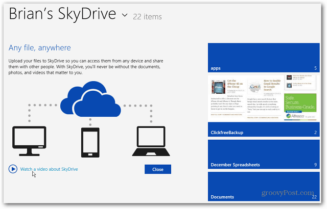 Ny SkyDrive-startskärm