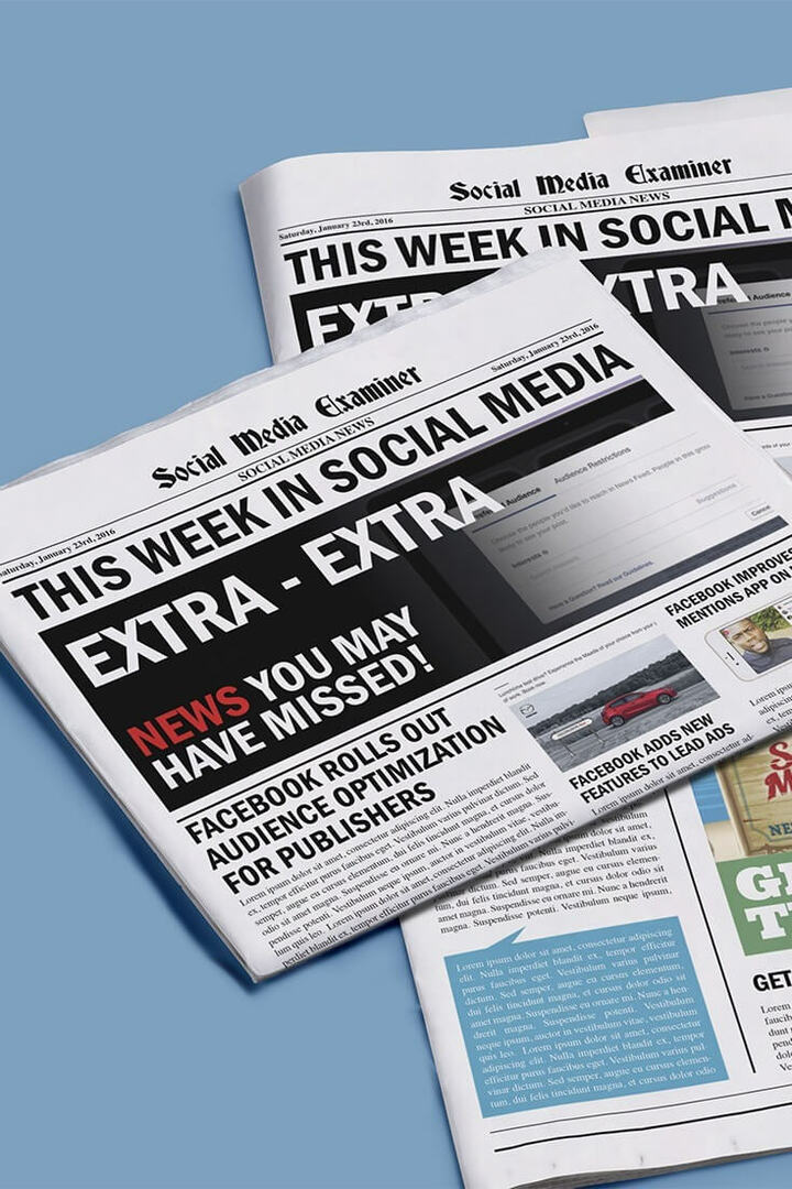 Facebook Audience Optimization for Publishers: Denna vecka i sociala medier: Social Media Examiner