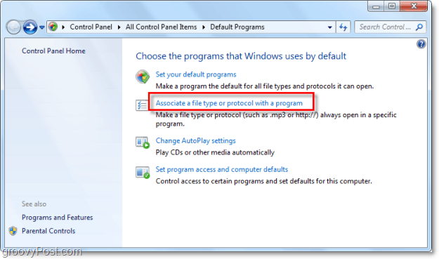 ändra filassociationer i Windows 7