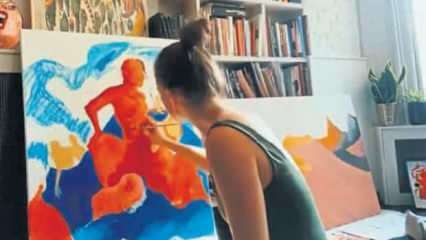 Yasemin Allen tillbringar sina karantän dagar genom att göra konst hemma