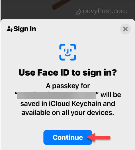 fortsätt använda Face ID logga in med lösenord