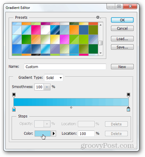 gradient Photoshop skapa blå färg dra skapa handledning skapa