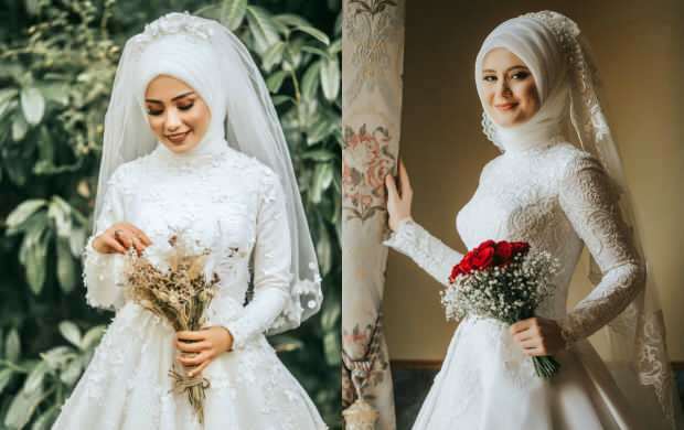 Hijab bröllopsklänningsmodeller 2020