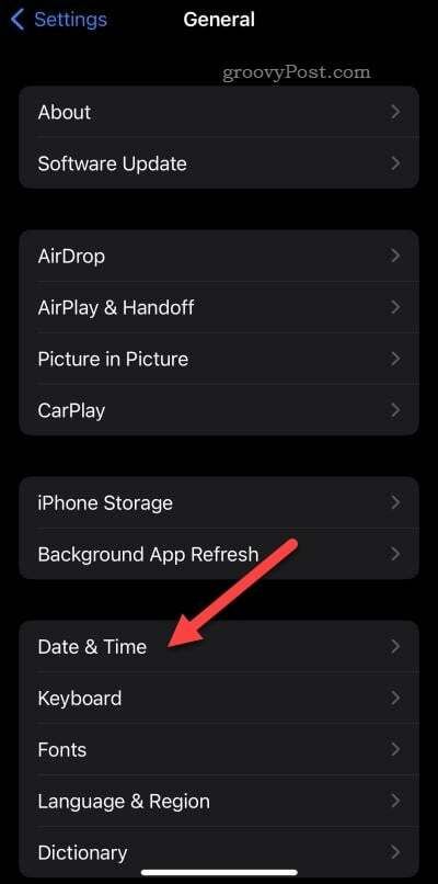 iPhone inställningar för datum och tid