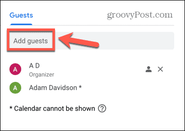 google kalender lägg till gäster