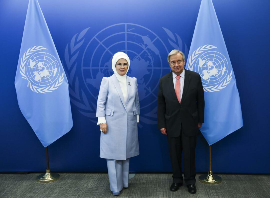 FN: s generalsekreterare och Emine Erdoğan undertecknade ett uttalande om goodwill