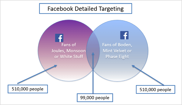 Grafik av Facebook detaljerat inriktningsexempel