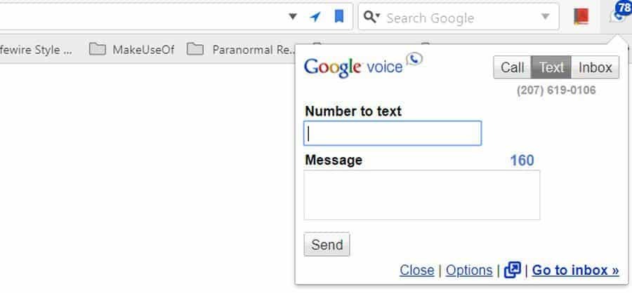 google voice chrome-förlängning