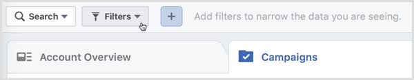 facebook ads manager filter