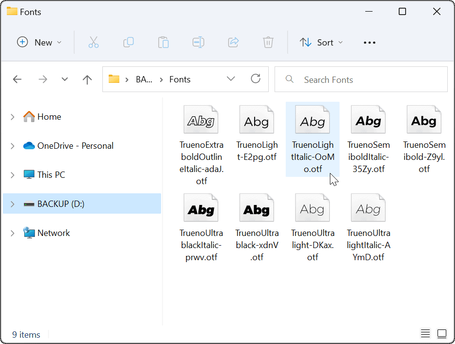 Installera eller avinstallera teckensnitt på Windows 11