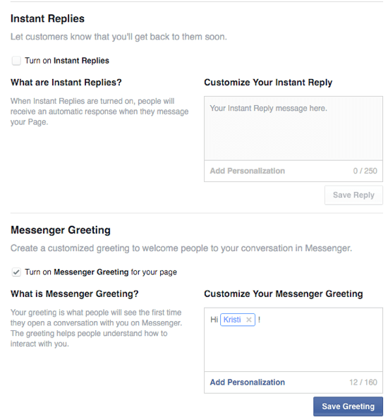 alternativ för facebook direkt svar och hälsningar
