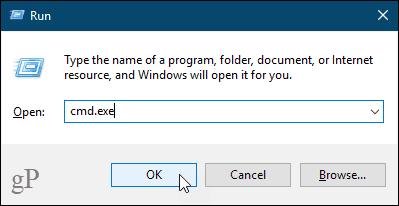 Öppna kommandotolken i Windows 10