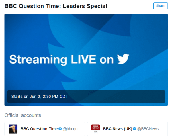 Twitter och BBC tillkännager sitt första livestreaming-partnerskap.