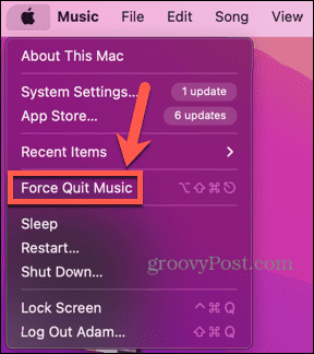 mac force quit musik-appen