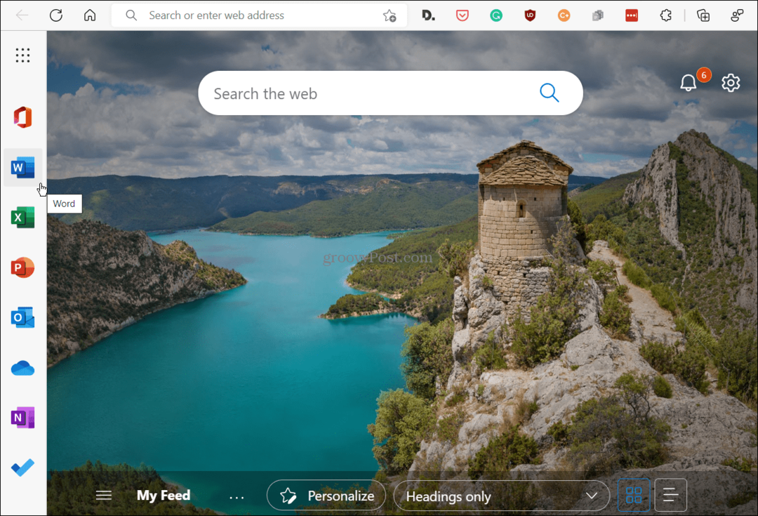 Inaktivera Microsoft Edge Sidebar