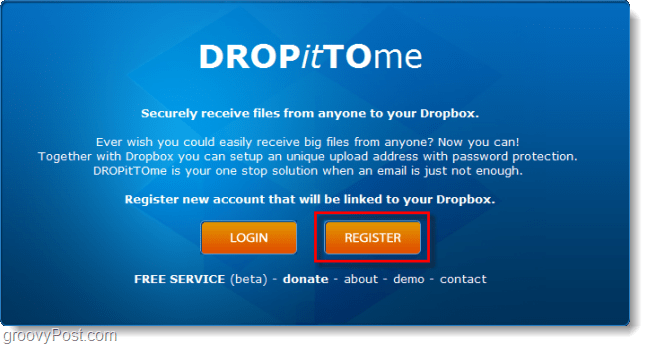 skapa ett dropittome dropbox-uppladdningskonto