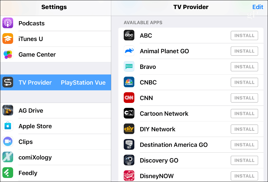 TV-leverantör iOS tillgängliga appar
