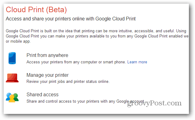 Skriv ut från Nexus 7 via Google Cloud Print