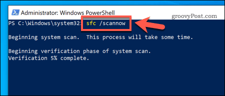Använda SFC-verktyget i Windows 10