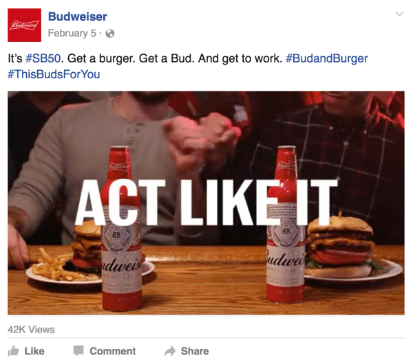 budweiser facebook videoannons