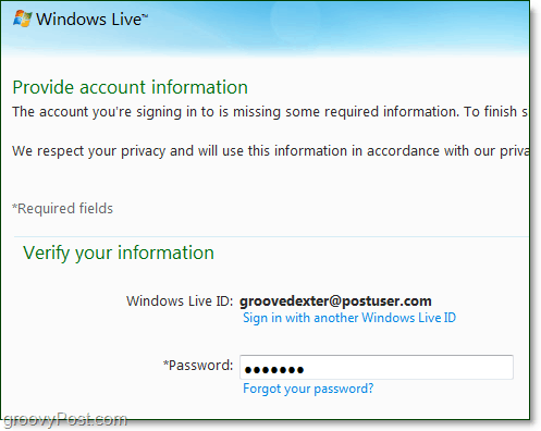 ändra Windows Live-domänslösenord