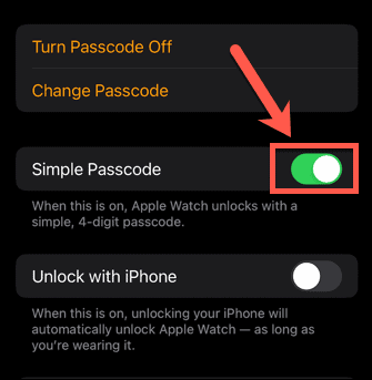Apple Watch enkelt lösenord