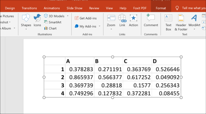 Excel-data som ett objekt i PowerPoint